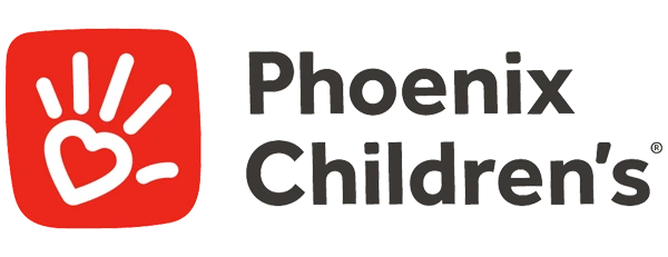 Phoenix Children's Hospital logo featuring a hand and heart design.
